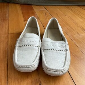 Etienne Aigner Cream Color Leather Loafers